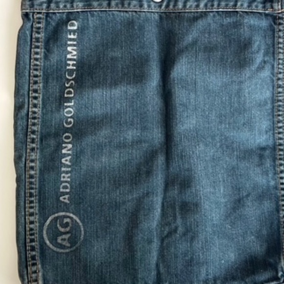 Adriano Goldschmied AG Denim Blue Jean Tote Shoulder Shopping Bag Snap Closure - Picture 4 of 4